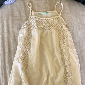 Cream and lace tank top